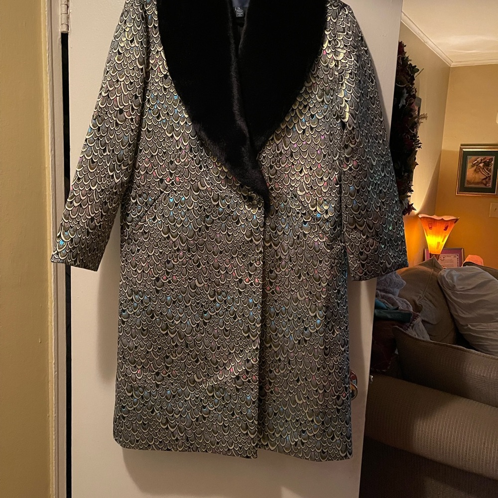 Modcloth Black and Gold Cape with Luxurious Design NWOT